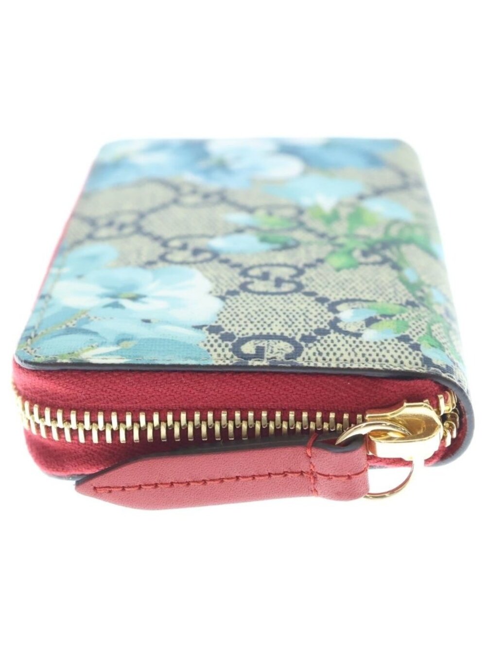 Gucci GG Blooms Compact Wallet Floral Bifold Blue Beige - Picture 3 of 7